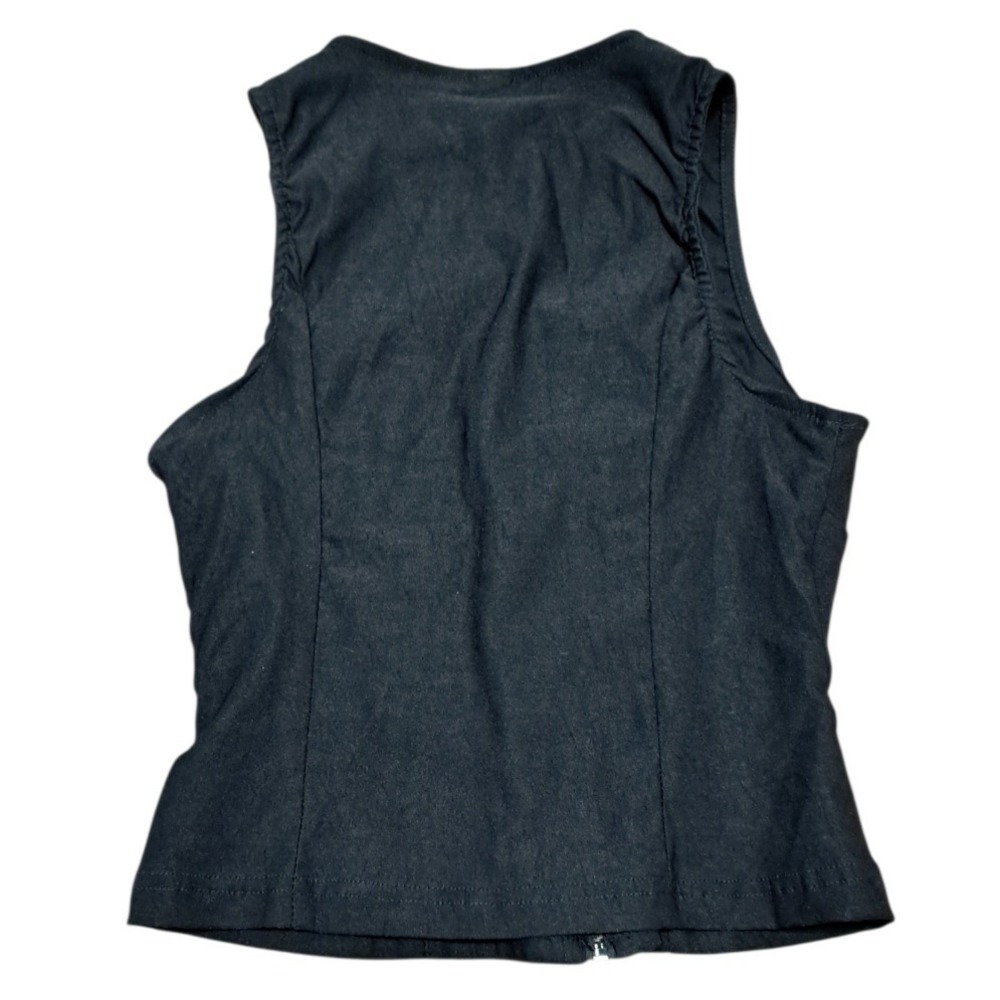 SHEIN Black Sleeveless Zipper Front Corset Style Top Women's Size Small - Picture 5 of 7